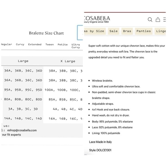 Cosabella Dolce Prt Cotton Bralette In Zebra Icy Violet / Coral Breeze Sz Large - Picture 16 of 16